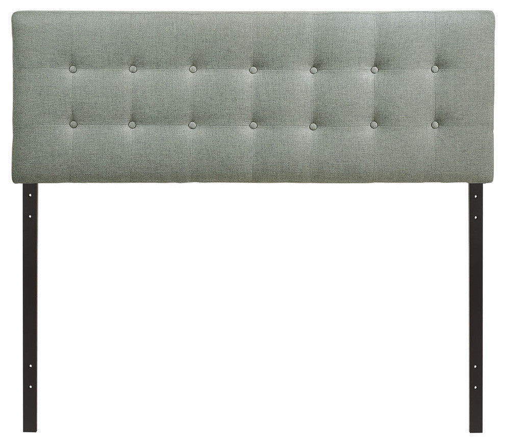 Modern Contemporary Full Size Fabric Headboard, Gray Fabric