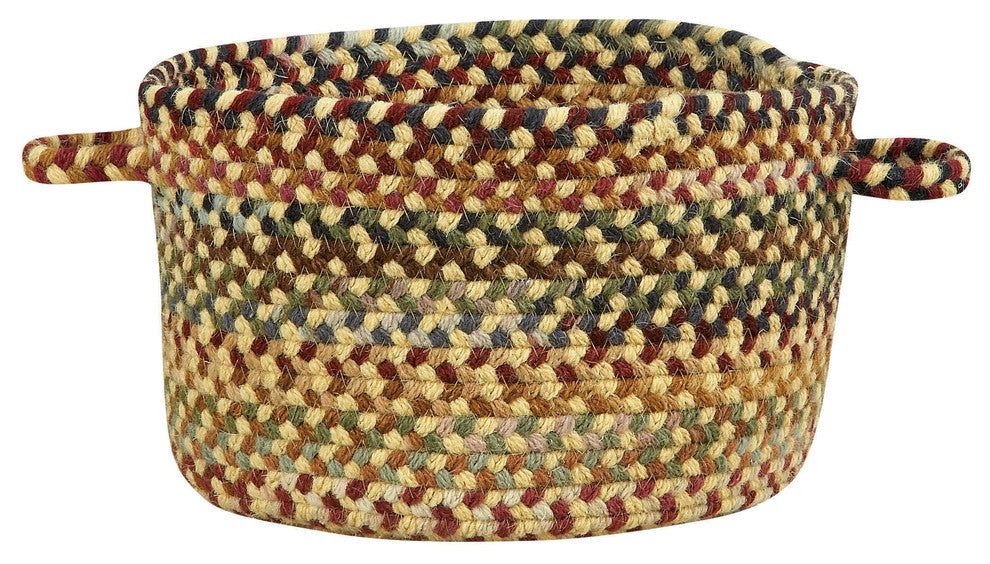 Bangor Braided Basket, Amber, 16"x16"x9"