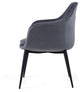 Modrest Wilson Modern Gray Velvet and Black Dining Chair