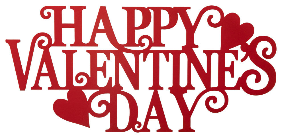 24"L Metal "Happy Valentine's  Day" Wall Decor