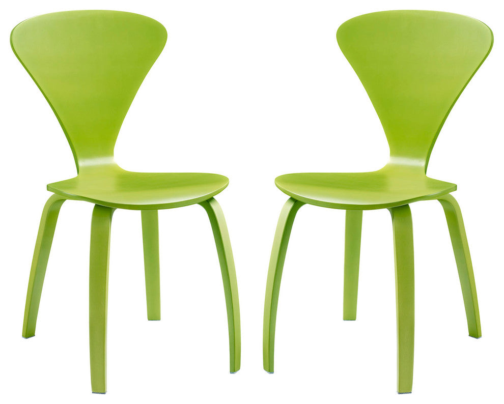 Modern Green Vortex Dining Chairs Set of 2