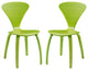 Modern Green Vortex Dining Chairs Set of 2