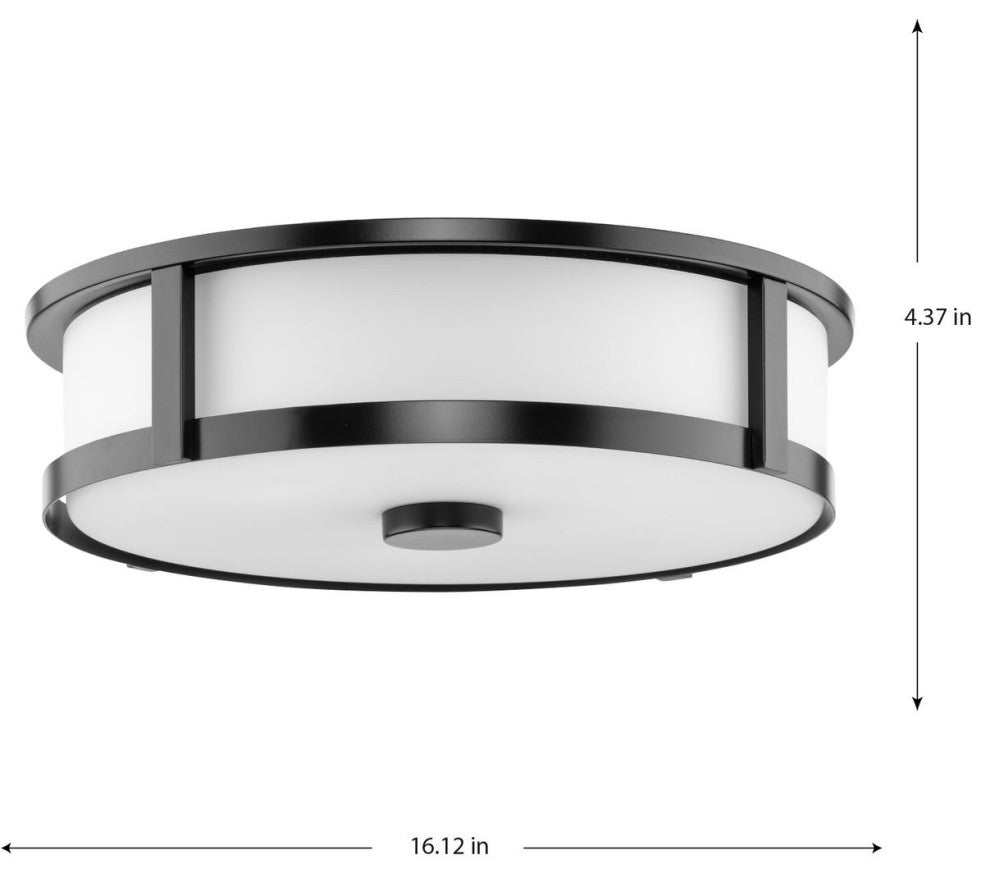 Gilliam Collection Three-Light New Traditional Flush Mount, Matte Black