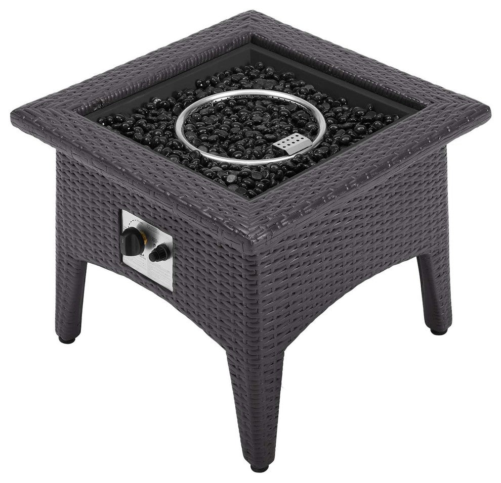 Vivacity Outdoor Patio Fire Pit Table, Espresso
