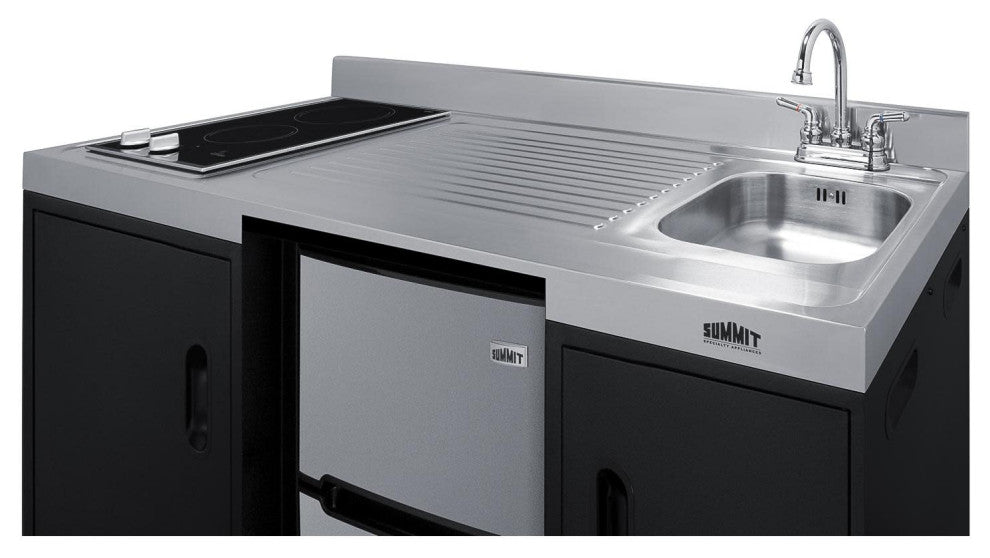Summit CK55ADASINKR 55"W Compliant Kitchenette - Stainless Steel / Black