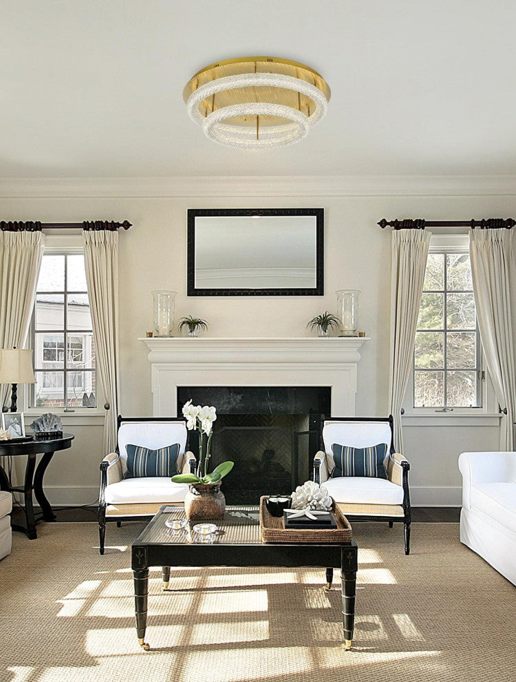 Home Living 33.5" LED Flush Mount, Satin Gold