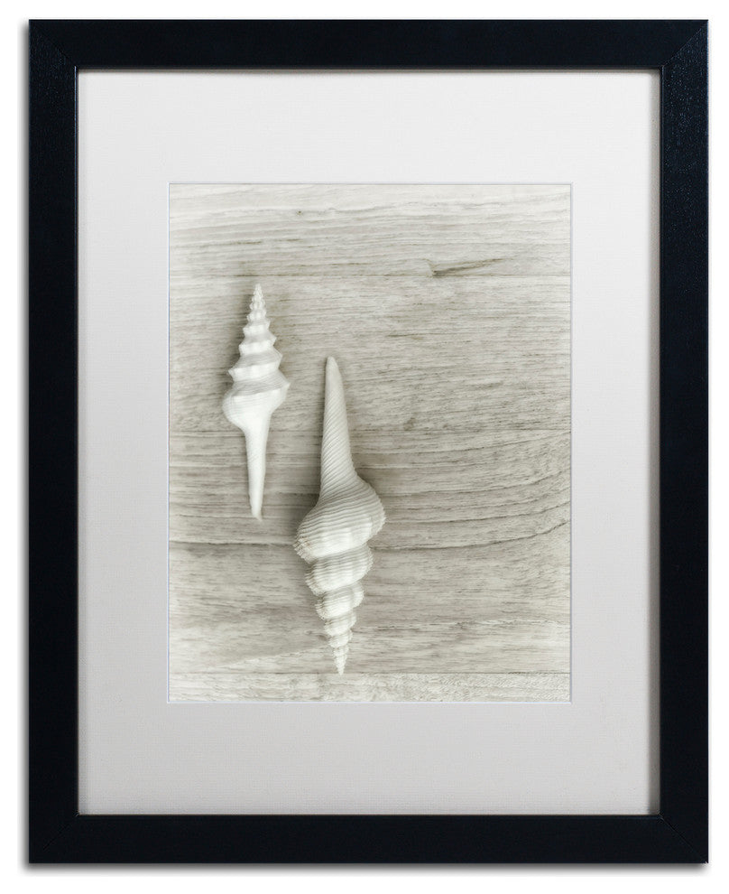 Cora Niele 'Two White Shells' Matted Framed Art