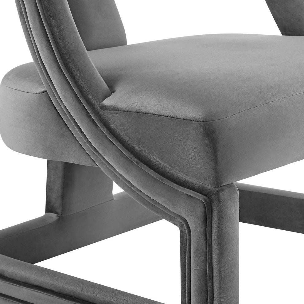 Requisite Accent Lounge Performance Velvet Armchair Gray