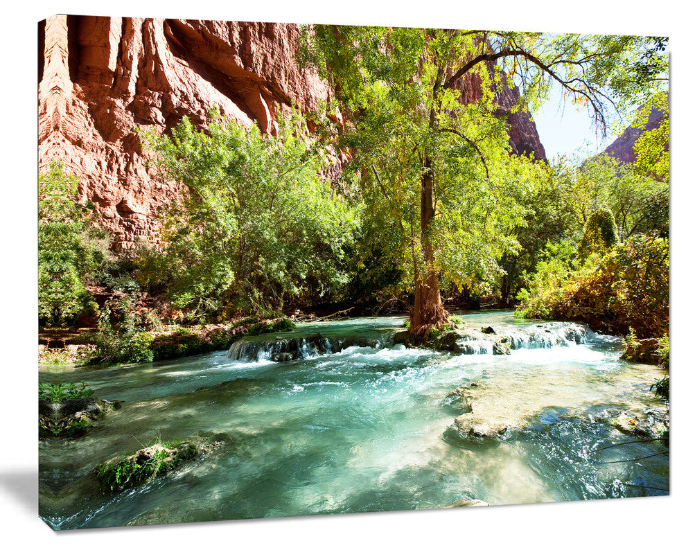 Green Spring Creek in Mountains, Landscape Wall Art on Canvas, 40"x30"