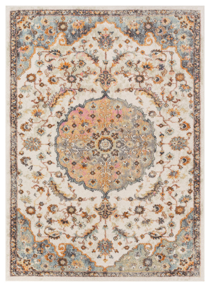 Well Woven Rodeo Jena Bohemian Persian Oriental Beige Area Rug, 5''3"x7''3"