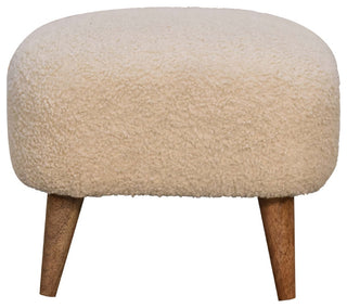 Boucle Cream Square Footstool