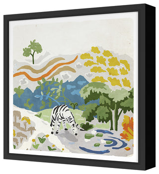 Zebra Water Fine Art Print, Black, 24"x22"