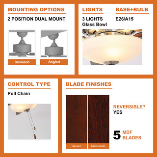 52-inch Polished Nickel Modern Ceiling Fan with Light