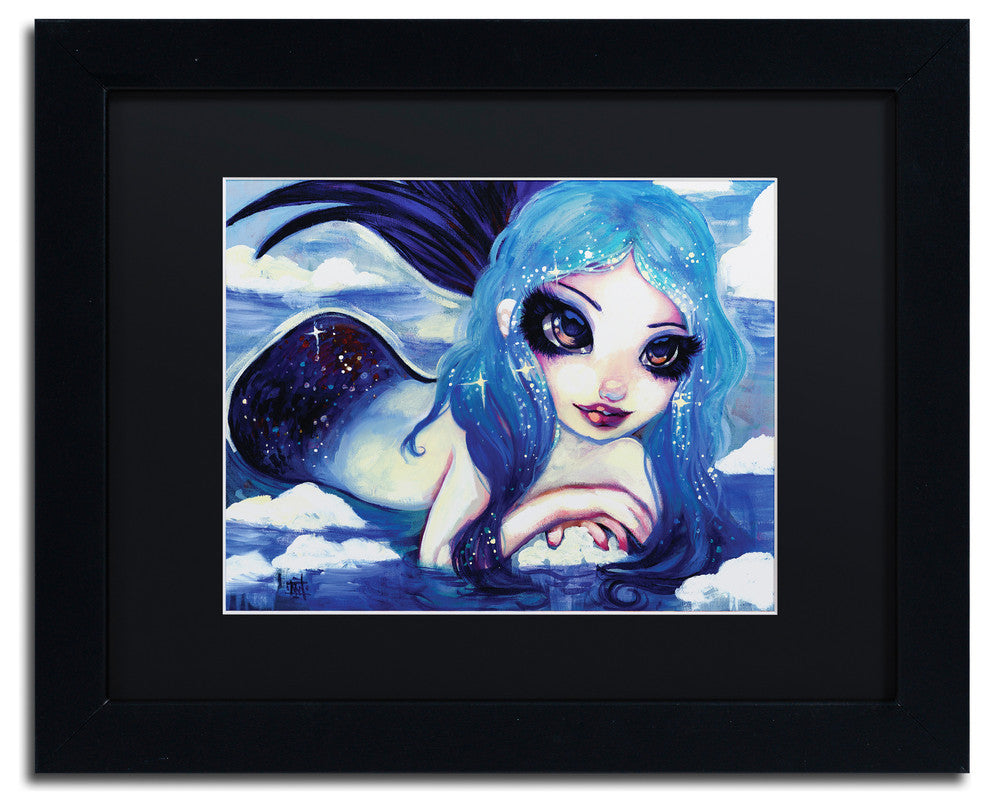 Natasha Wescoat 'Ice Mermaid' Art, Black Frame, Black Mat, 14x11