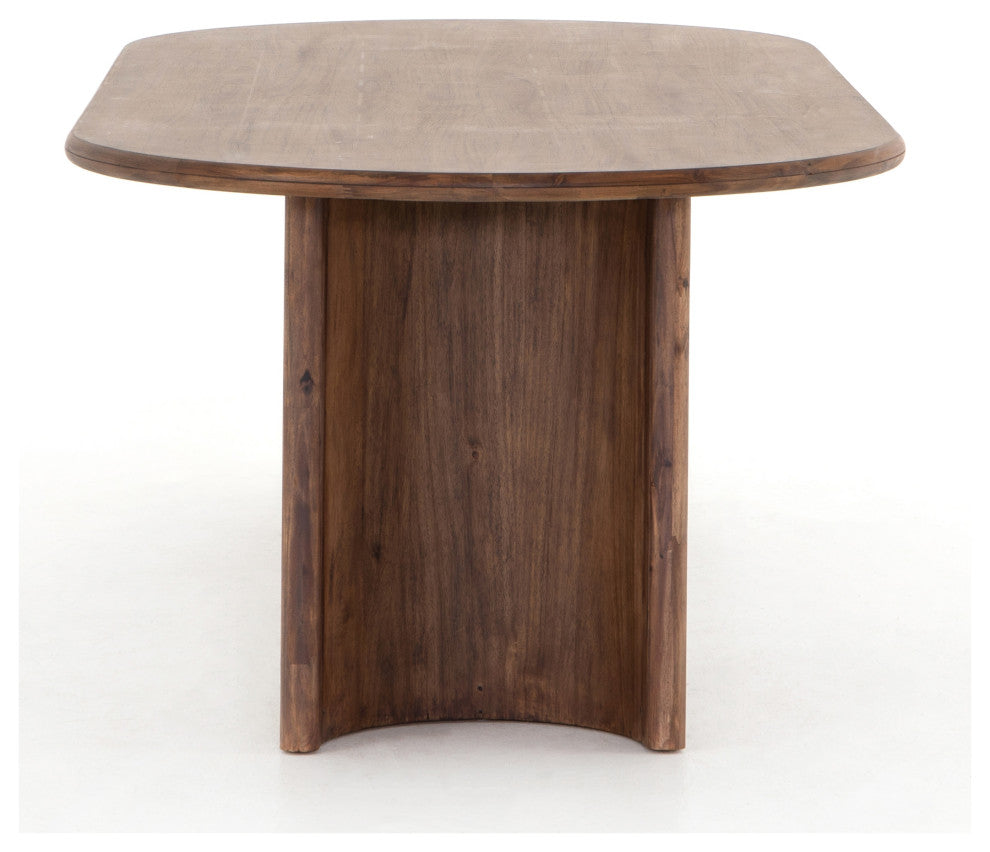 Paden Dining Table, Seasoned Brown Acacia Solid