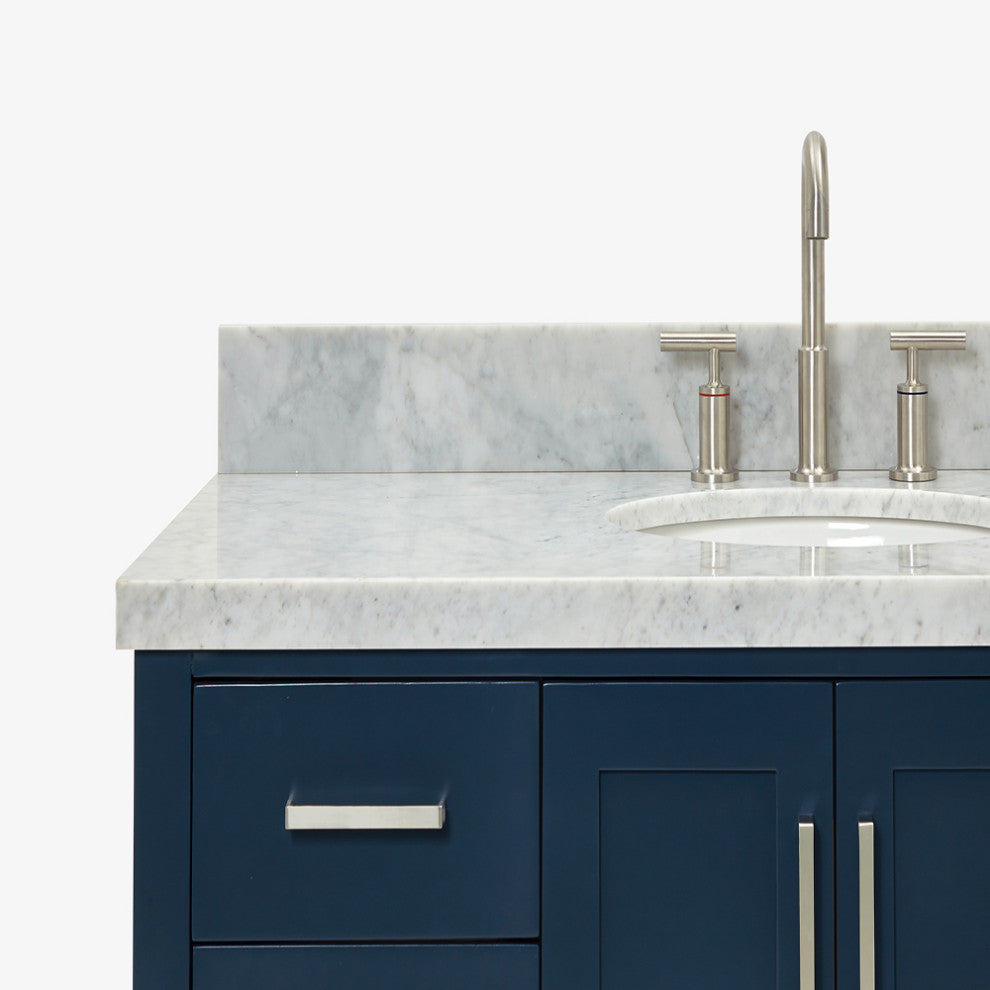 Ariel Magnolia 49" Oval Sink Bath Vanity Carrara Marble Gray