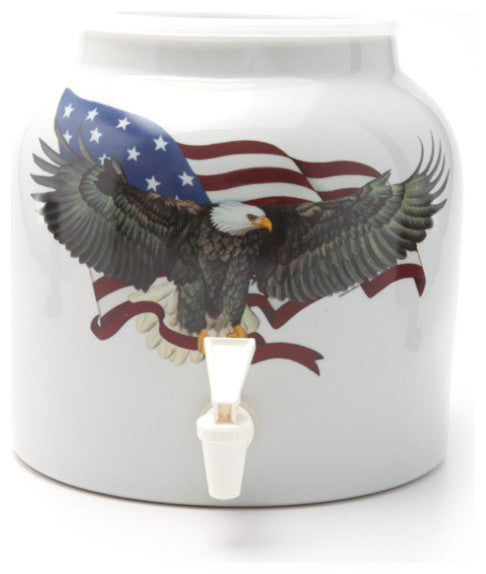 Goldwell Designs Patriotic Eagle Design Water Dispenser Crock