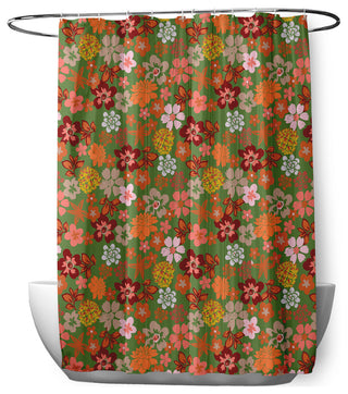 70"Wx73"L Succulent Garden Shower Curtain, Scallion