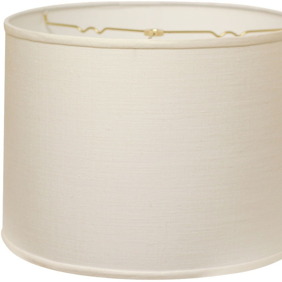18" white Throwback Drum Linen Lampshade