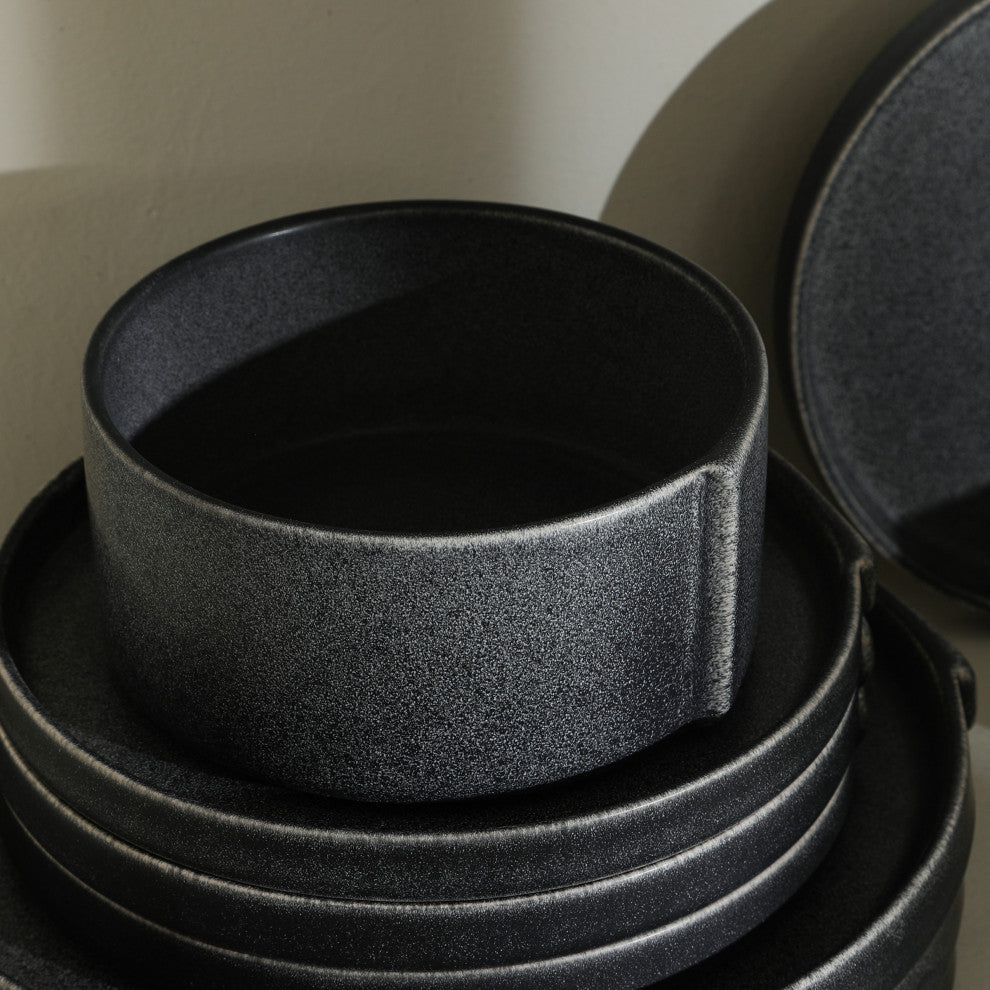 Stone Lain Bao Stoneware Bowl Set of 4, Charcoal