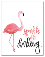Flamingo Sparkle On Darling 11x14 Canvas Wall Art