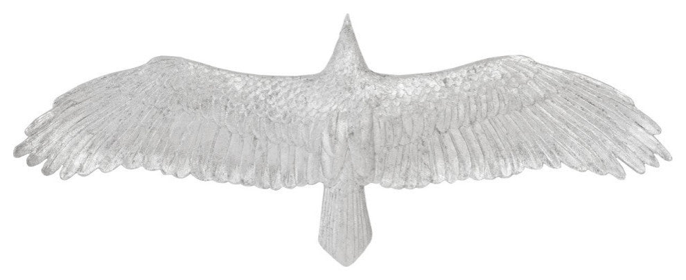 Soaring Eagle Wall Art, Resin, Silver Leaf, Small