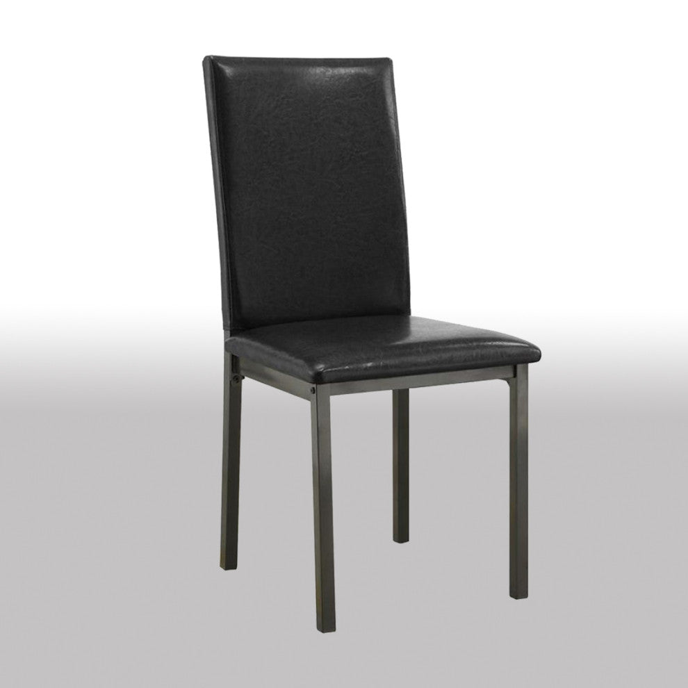 Set of 2 Side Chairs, Black Finsih