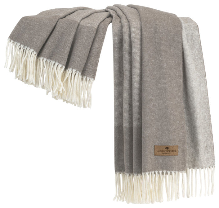 Italian Border Herringbone Throw, Mink