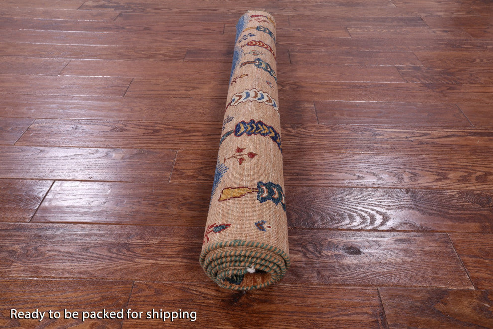 Persian Gabbeh Tribal Hand Knotted Rug 3' 8" X 5' 1" Q10732