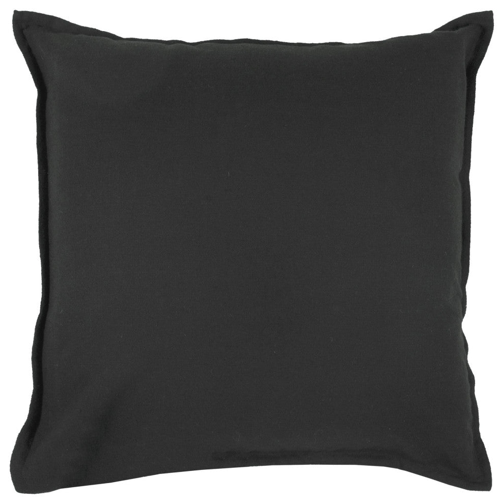 Rizzy Home T3427C Solid 20"x20" Poly Filled Pillow Black