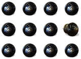 Knob-It Vintage Handpainted Ceramic Knobs, Set of 12, Blue/White/Turquoise