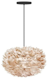 Eos Medium Hardwired Pendant, Black/Light Brown