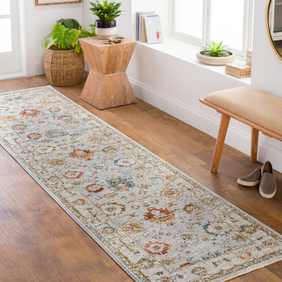 Reina REN-2307 Gray Multi Machine Woven 2'7" x 10' Rug