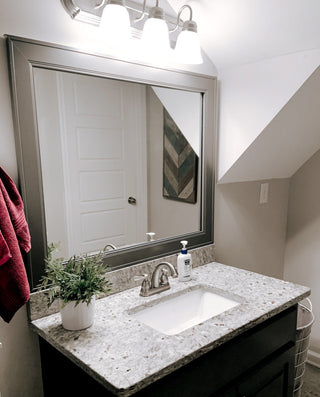 Porter Dark Gray Framed Mirror, 28"x60"