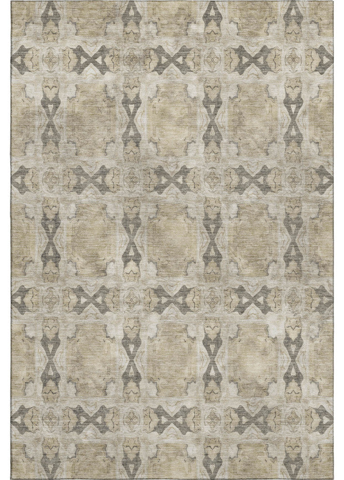Premium Machine Washable Mayfield AMF564 Beige 3' x 5' Rug