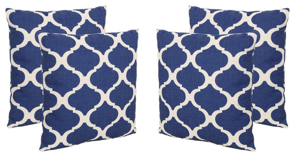 GDF Studio Amelia Outdoor 18" Water Resistant Square Pillows, Set of 4