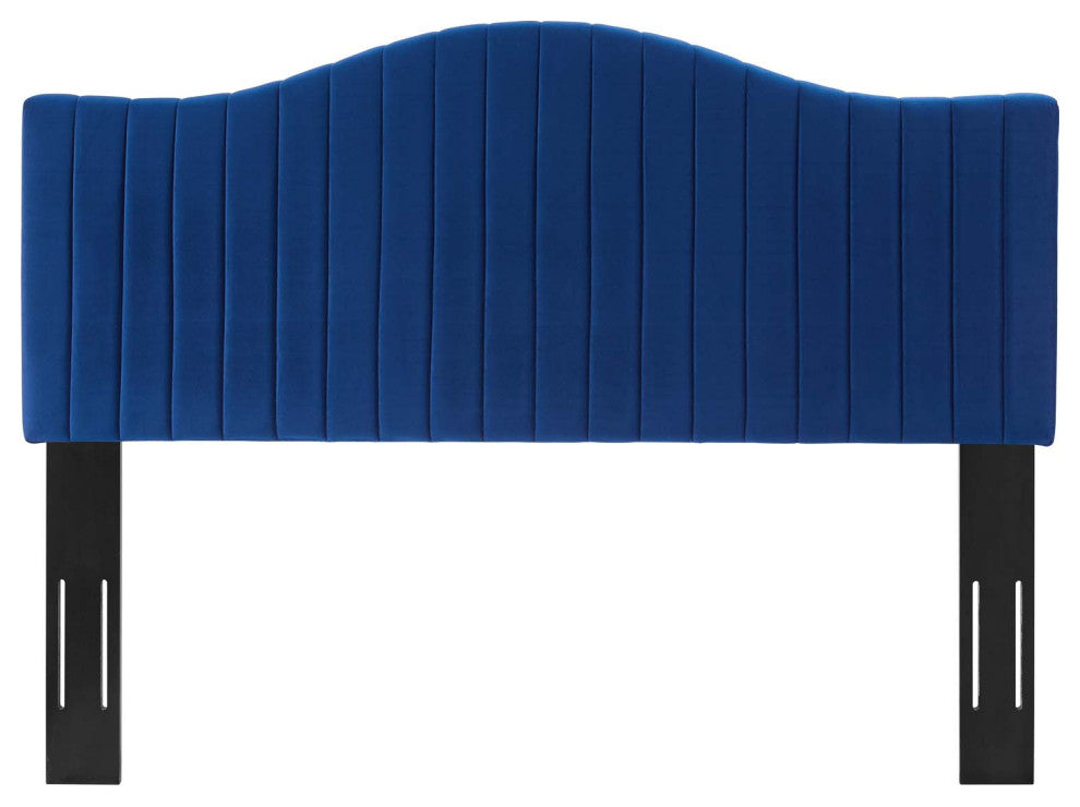 Tufted Headboard, Twin Size, Velvet, Blue Navy, Modern Contemporary, Bedroom