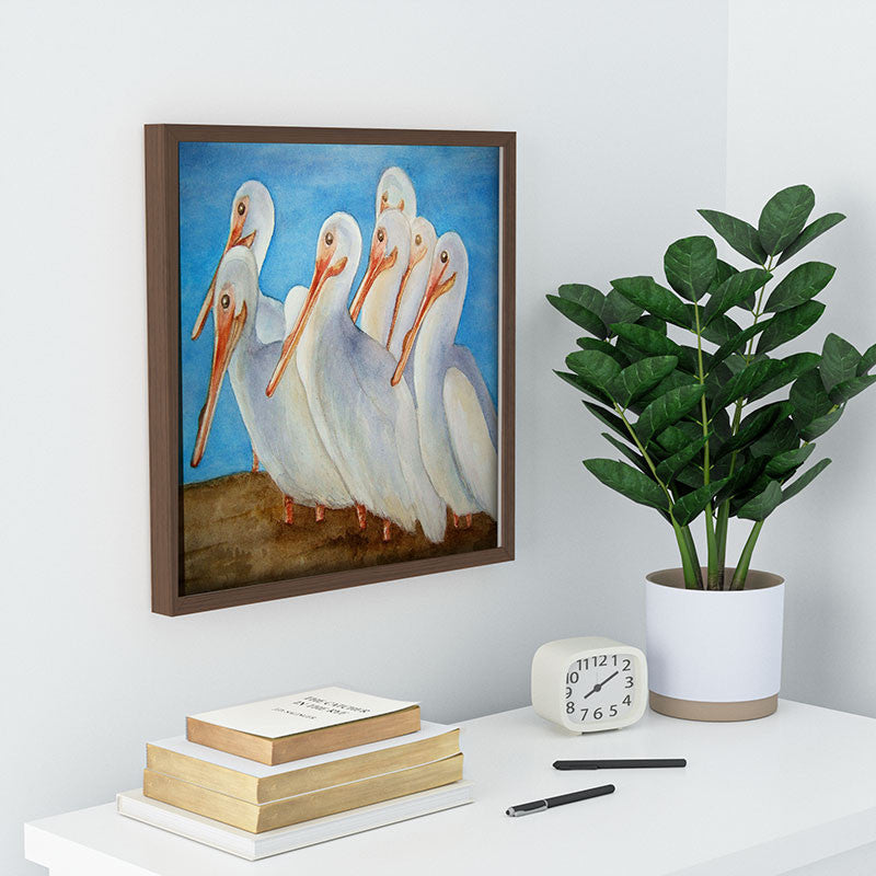 Rosie Brown Pelicans On Parade Recessed Framing Square