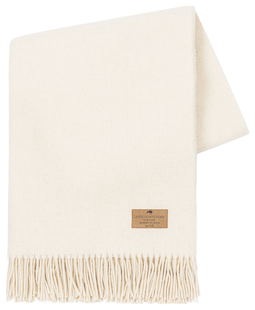 Juno Cashmere Throw, Ecru