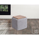 Loft Lyfe Roxy Ottoman, Hand Knitted, Wooden Tray, Cotton Yarn, Light Gray