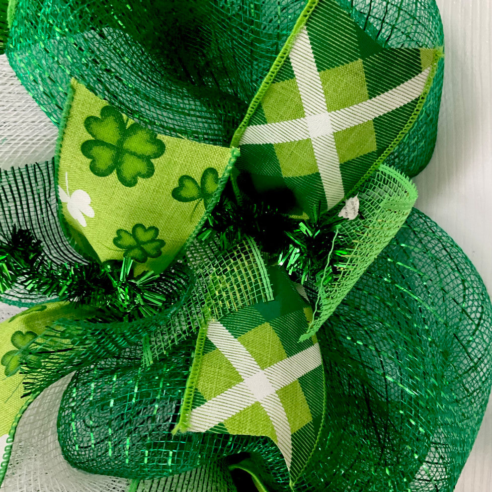 St Patricks Day Lucky And I Gnome It Handmade Deco Mesh