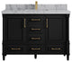 Aberdeen 48 Single Sink Bath Vanity in Black 2" Venatino Quartz