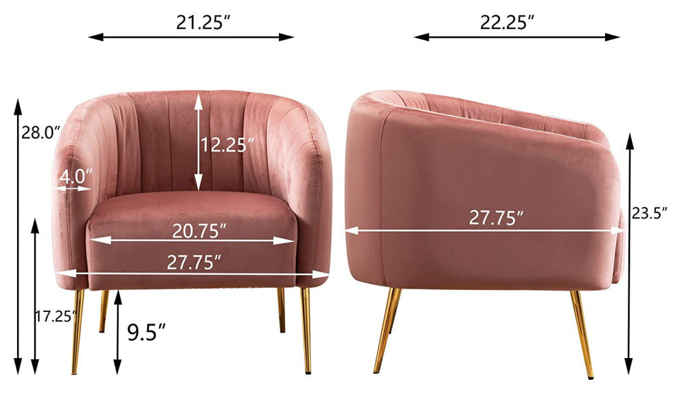 Velvet Accent Chairs, Fabric Upholstered Chairs