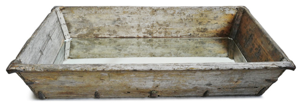 Vintage Wood Trough Mirror