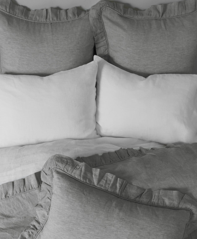 Basina Linen Gray Chambray, Euro, Sham