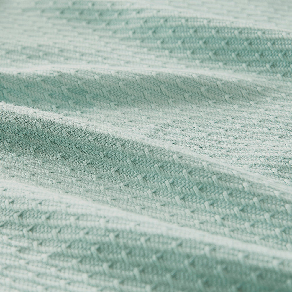 Madison Park Egyptian Cotton All-Season Woven Bedding Blanket, Seafoam