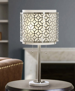 MELROSE Metal Lamp, Brushed Nickel, 29"