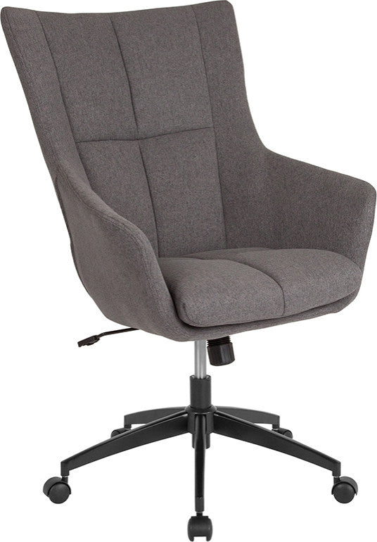 Barcelona Home And Office Upholstered High Back Chair In Dark Gray Fabric