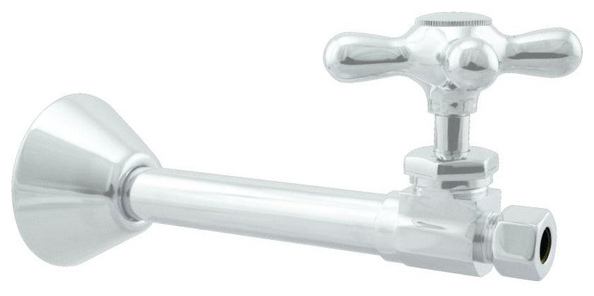 Straight Stop - 1/2" Copper Sweat X 3/8" Od Comp. In Powder Coated White