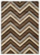 Linon Roma Chevron Power Loomed Polypropylene 8'x10' Rug in Gray Multi-Color